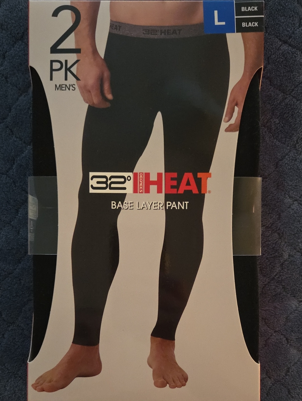 Men's Black Base Layer Pant - 2 Pack, L